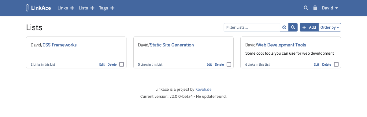 Preview of List overview